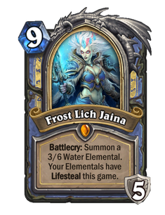 Карта Hearthstone «Ледяной лич Джайна»
