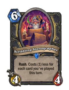 Карта Hearthstone «Торопливый стенографист»
