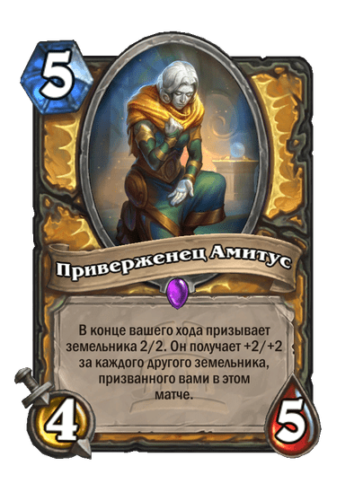 Карта Hearthstone «Приверженец Амитус»