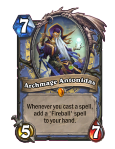 Карта Hearthstone «Верховный маг Антонидас»