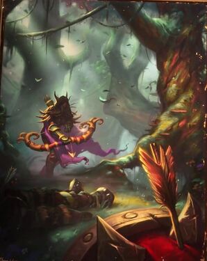Alleria Windrunner hunting orcs in her announcement trailer, by Eric Braddock