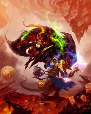 Valeera battling a draenei paladin