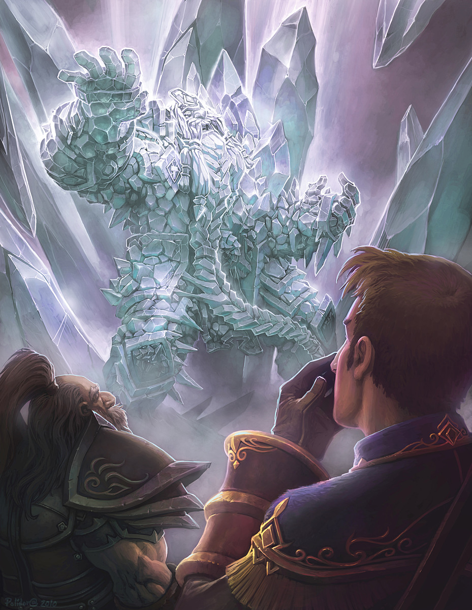 Magni, turned to diamond, as Anduin looks on