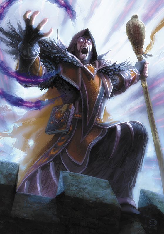 Medivh in the ''{{wow|World of Warcraft Trading Card Game}}'', by Alex Garner